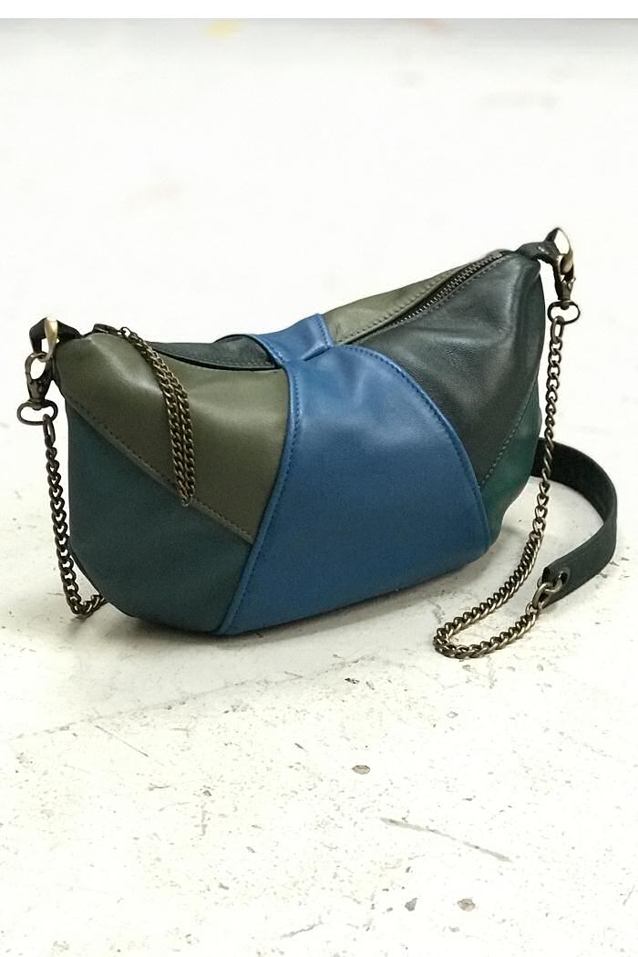 Galliane cuir C35 bleu kaki