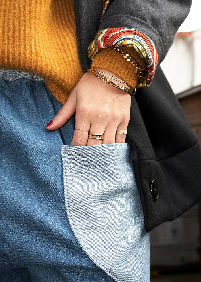 Matières à réflexion pantalon Isa denim bleu bicolore