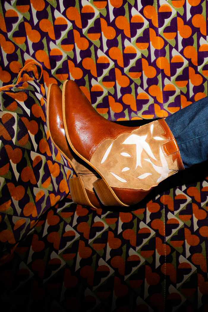 XP | Patricia Blanchet boots santiag Mandalay cuir noisette tabac suede