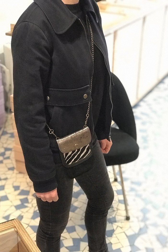 Pochette iPhone cuir Zebra