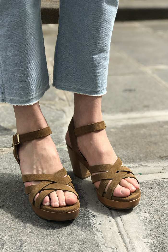 XP | Rivecour sandales 605 sabots daim écorce