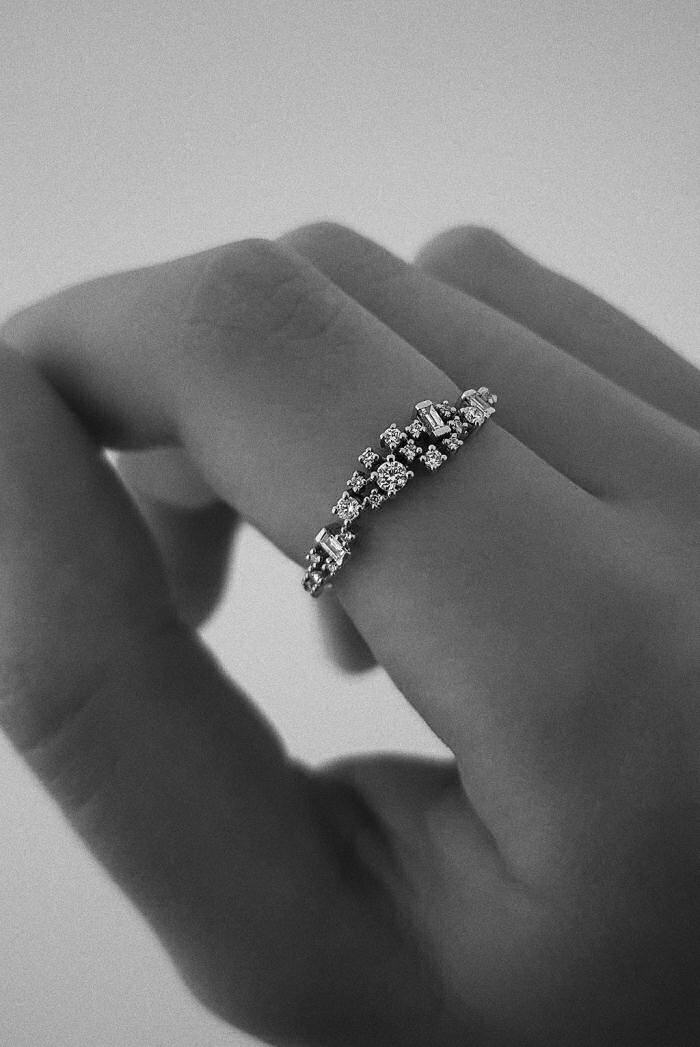 Sansoeurs Rain ring 18k gold diamonds