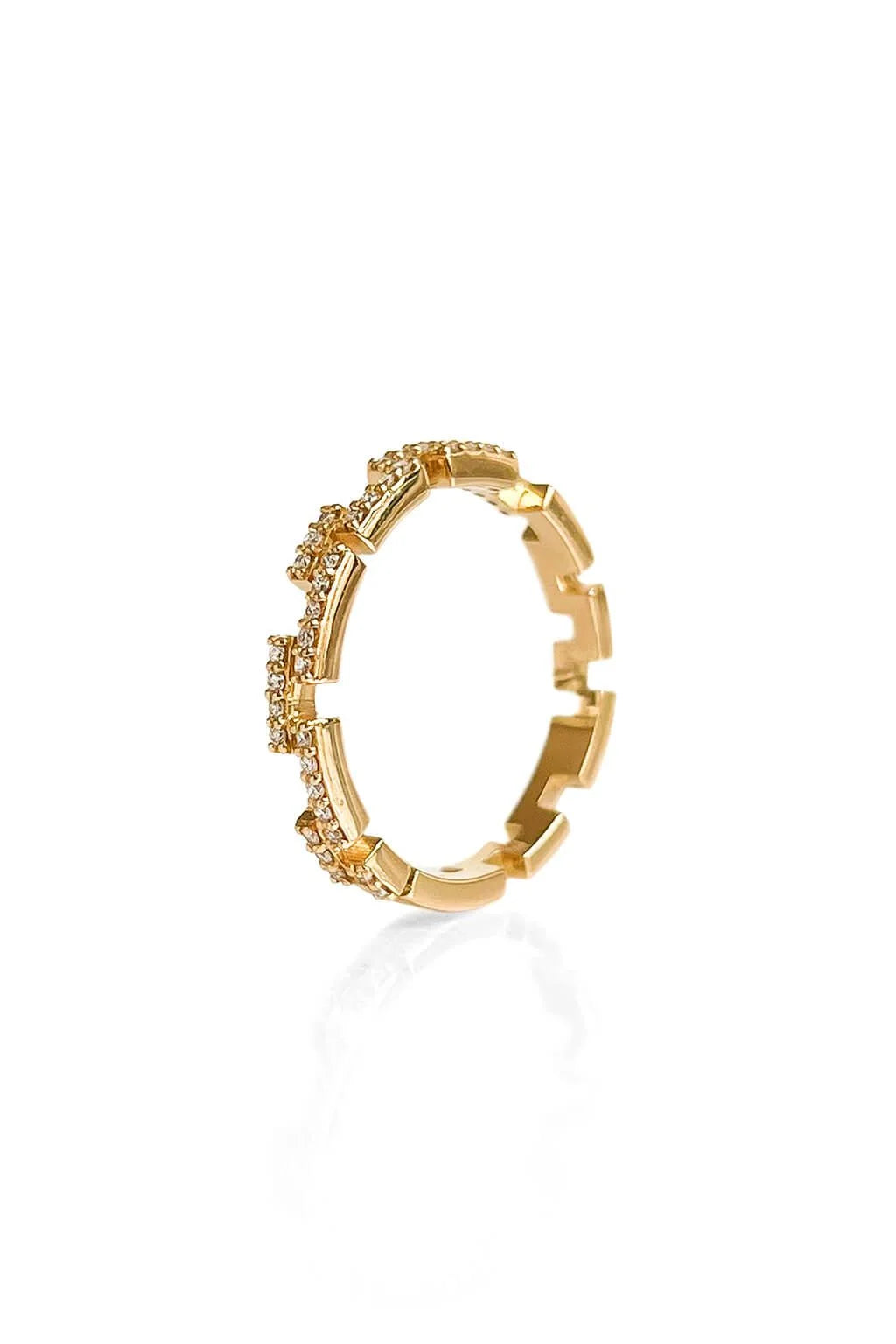 Sansoeurs Brick small ring 18k gold diamonds