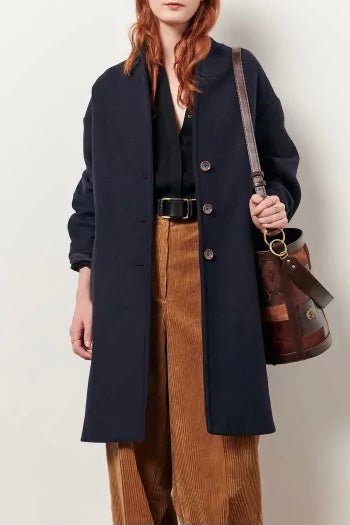 Z | Sessun manteau Honoré Navy laine bleu marine
