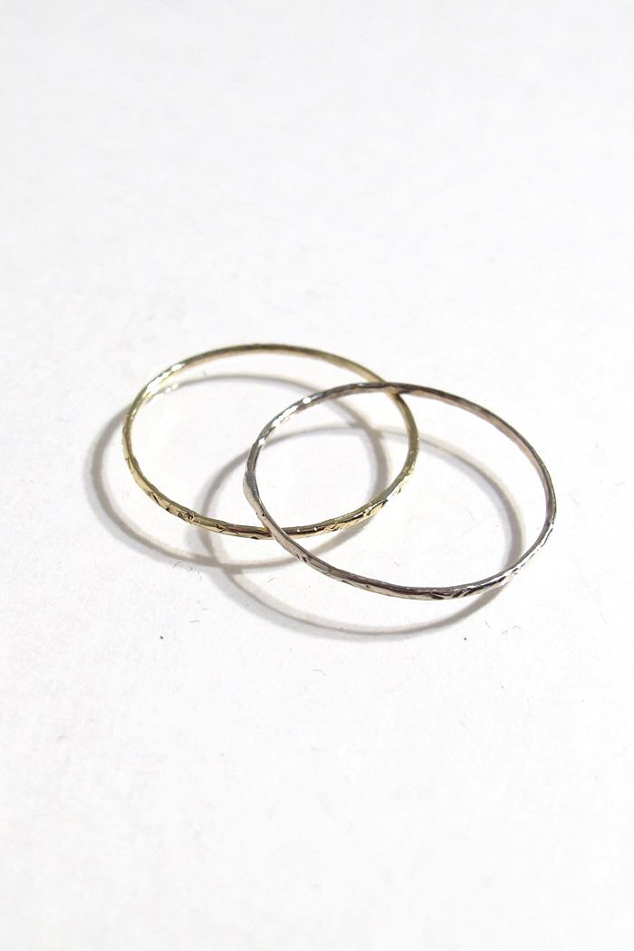 Stalactite bague martellé or 18k