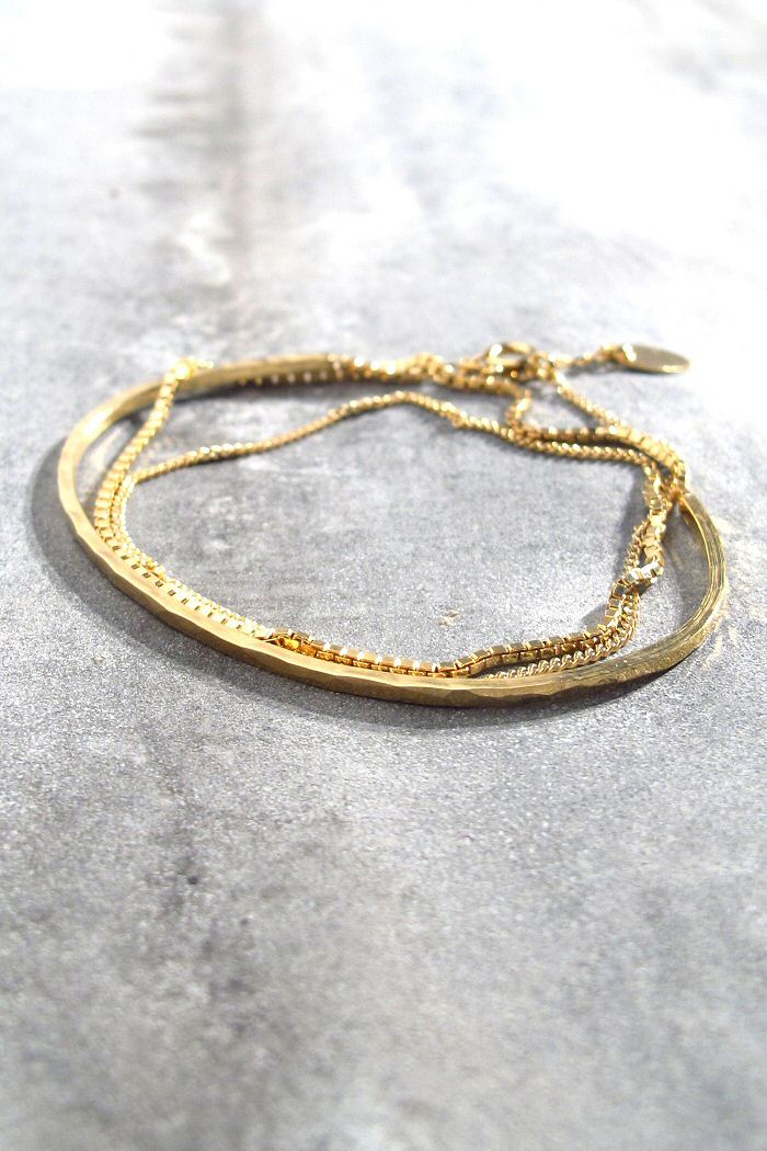 XX | Laurence Soulat Paris bracelet jonc-chaine 3-tours