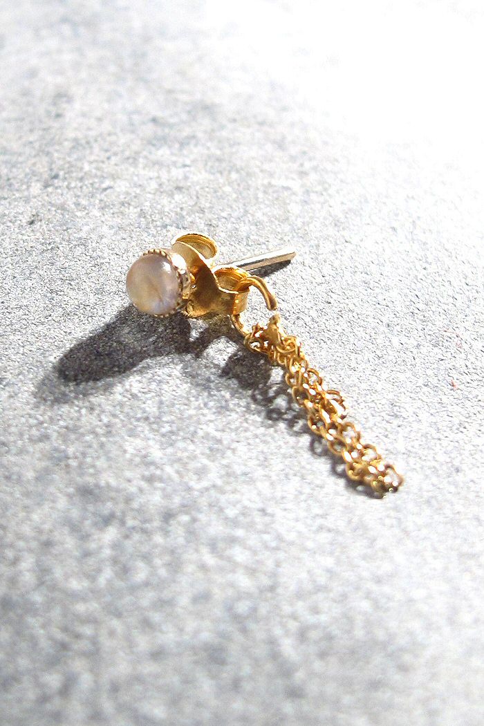 Vadi Jewels boucle stud Lola opale chainette