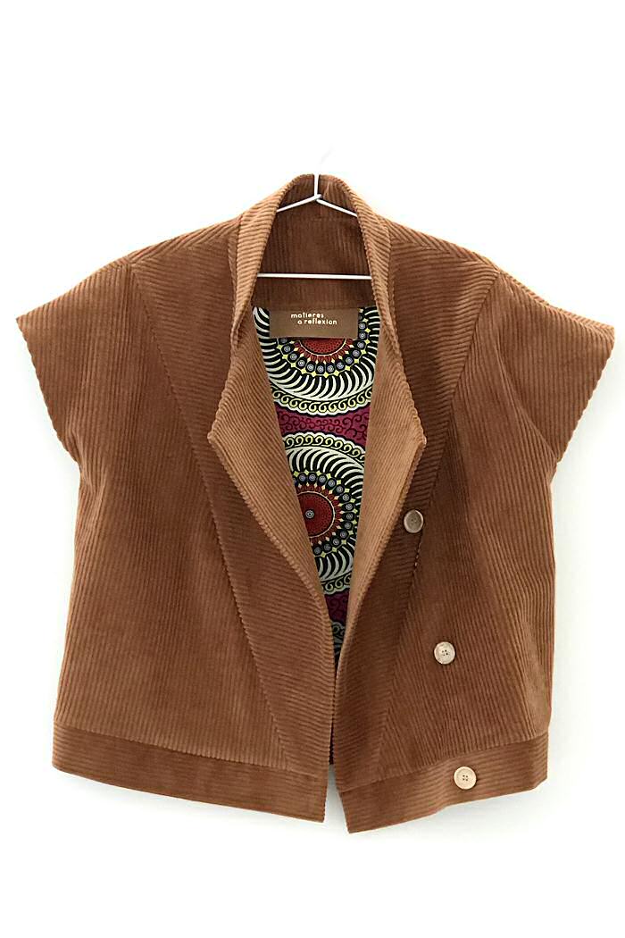 XP | Matières à réflexion veste Michael sleeveless velours
