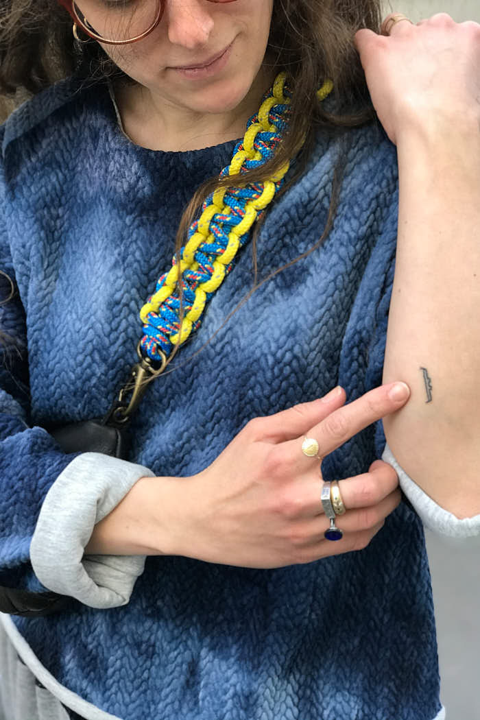 Z | Matières à réflexion top sweat Pilou tie dye bleu