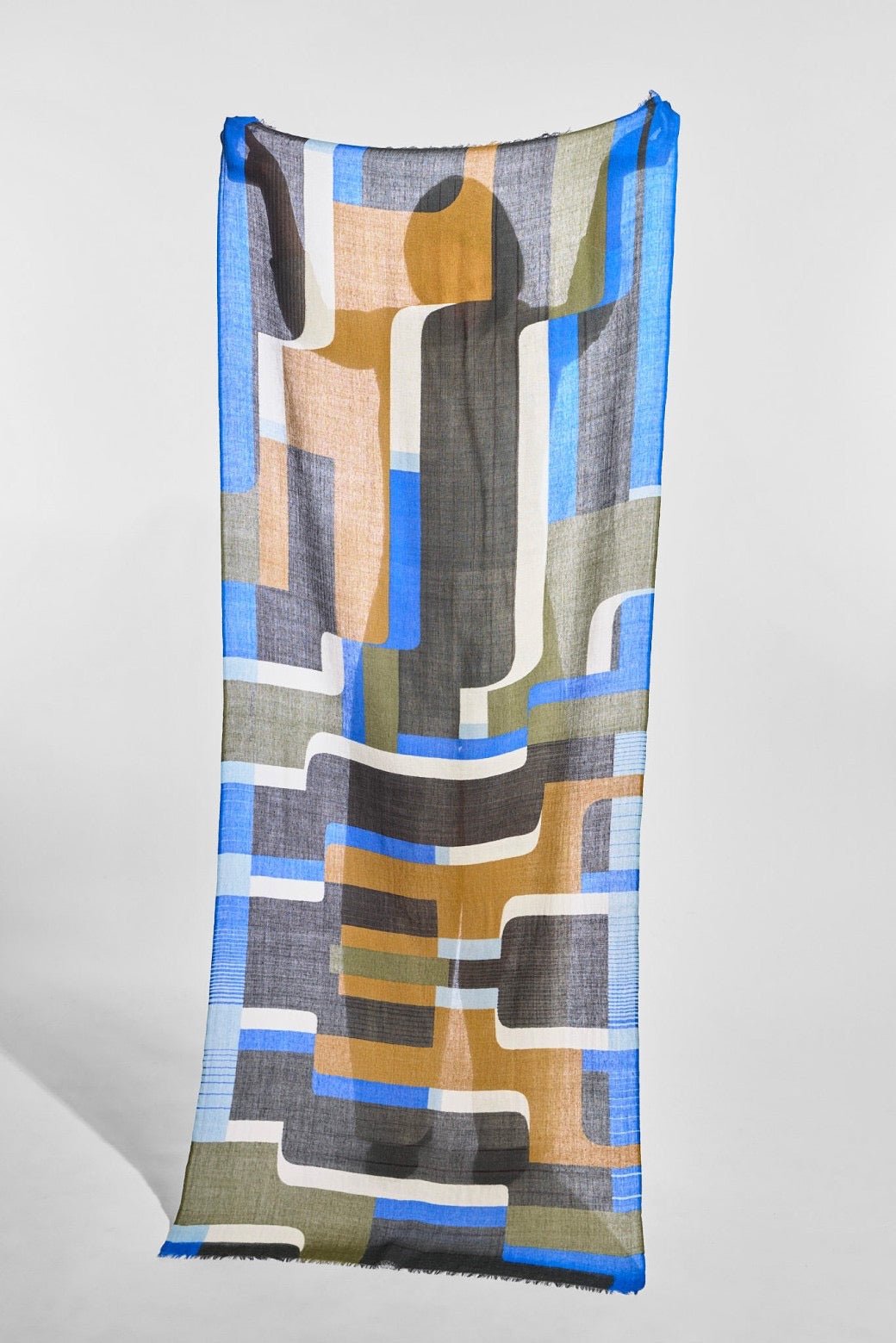 Ma Poésie foulard en laine graphique Petra bleu