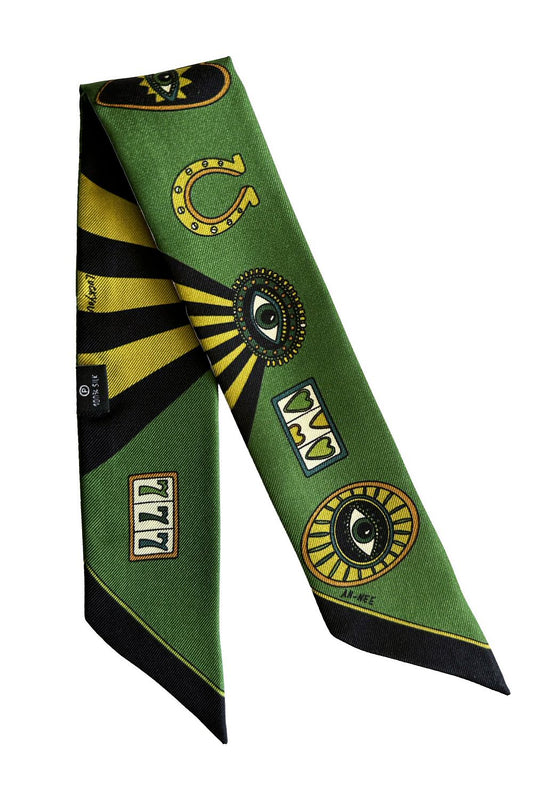 Année bandeau bracelet en soie Lucky You vert