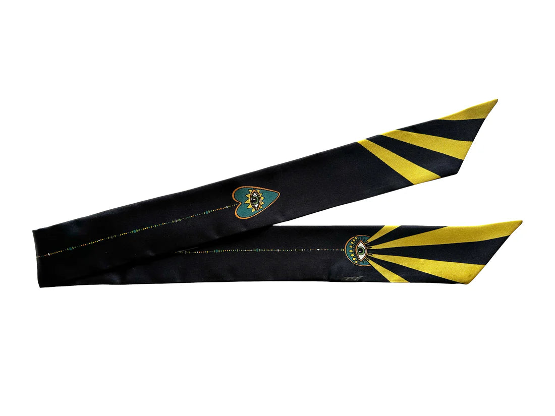 Année bandy de soie Luckyou noir made in France