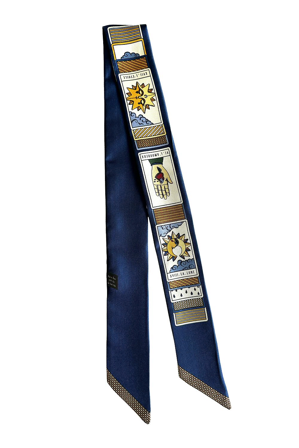 Année bandy en soie Tarot bleu nuit