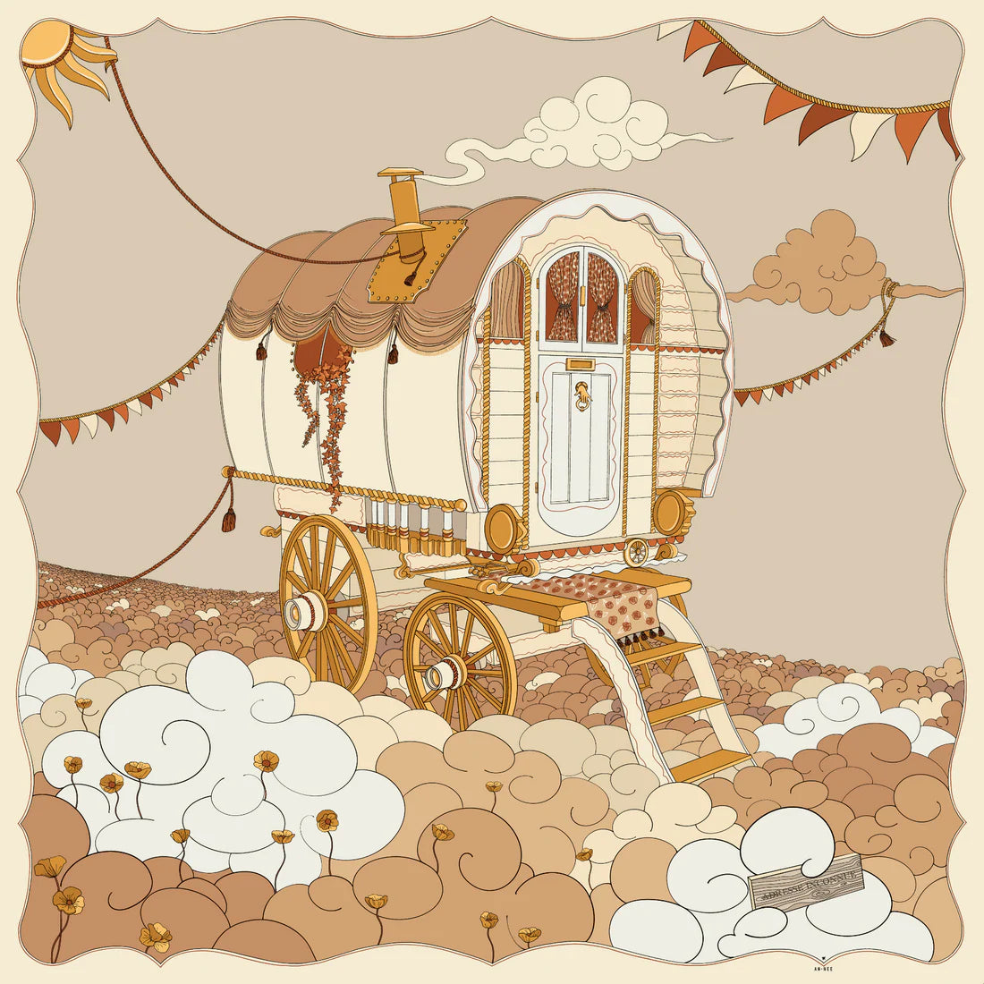 Année carre de soie 110cm Adresse Inconnue La Roulotte neutre