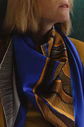 Année foulard en soie Volcan / Feu bleu