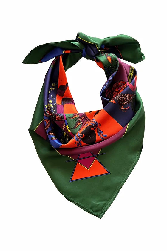 Année foulard en soie Carte Astrale ésotérique