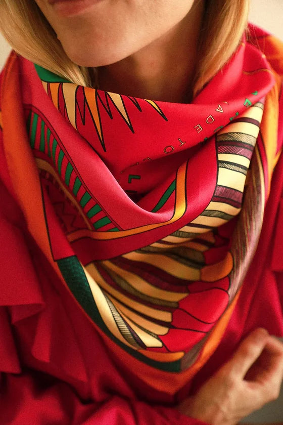 Année foulard en soie Perfect Match rouge orange