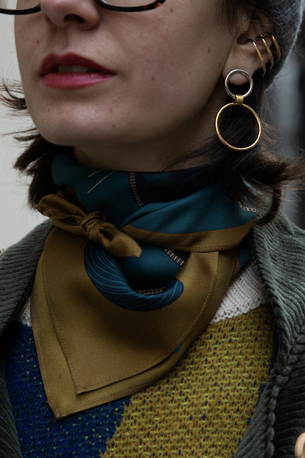 Année foulard en soie Chapanoir kaki bandana