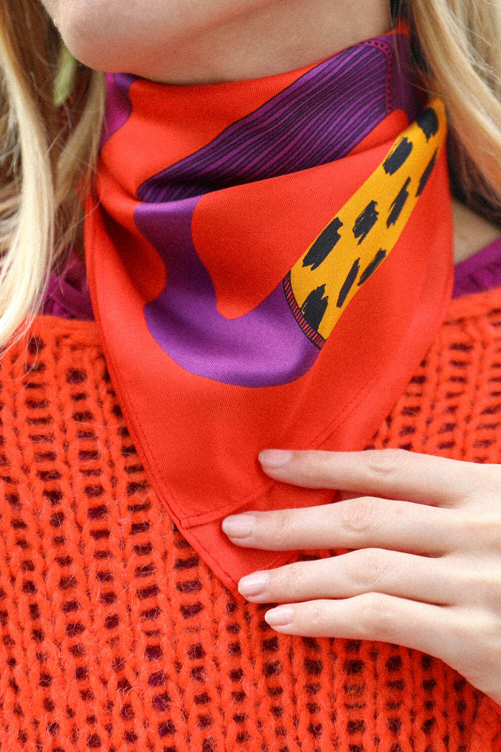 Année foulard en soie Chapanoir rouge bandana