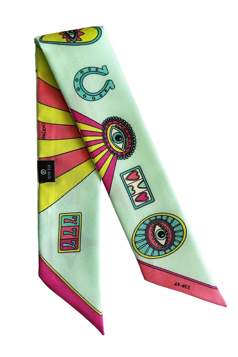 Année bandeau bracelet en soie Lucky You aqua