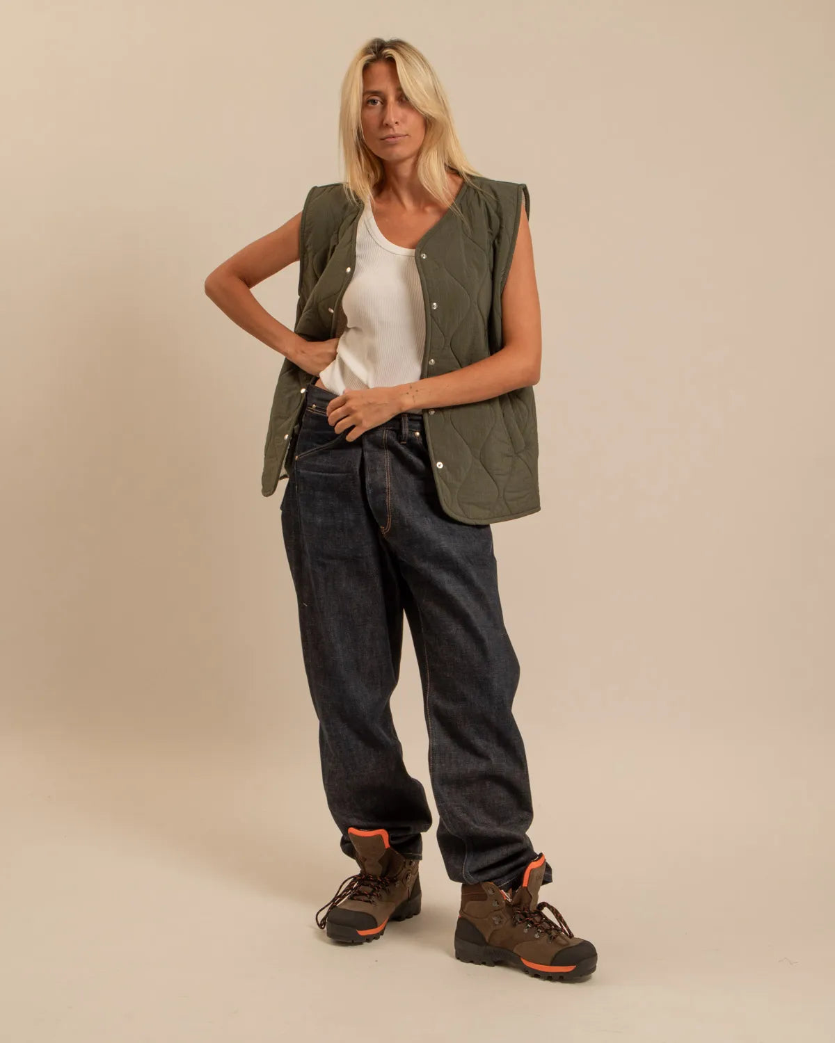 Aokyanos veste Venice Sherpa sans manches kaki