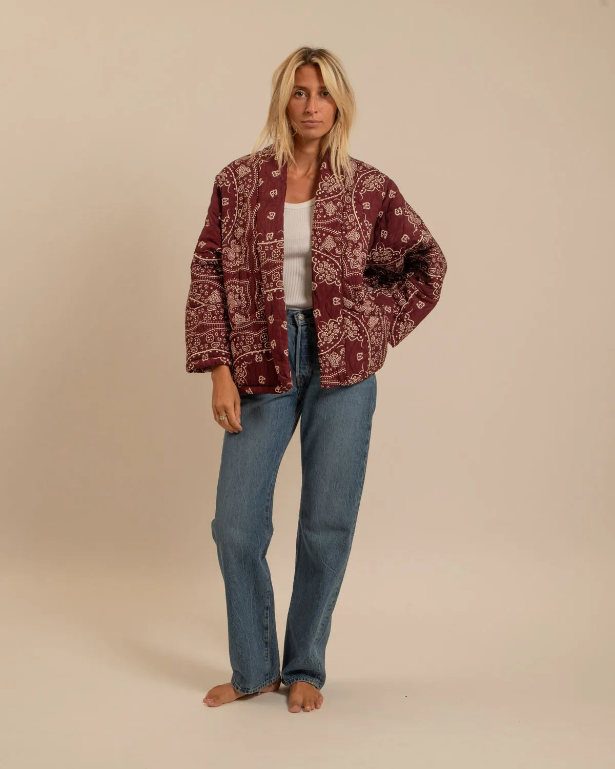 Aokyanos veste kimono Chicago bandana bordeaux