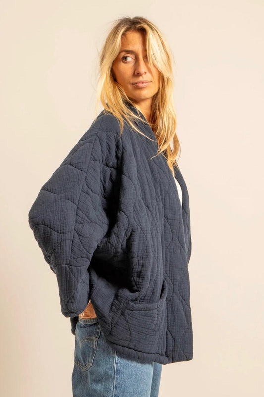 Aokyanos kimono Chicago bleu nuit