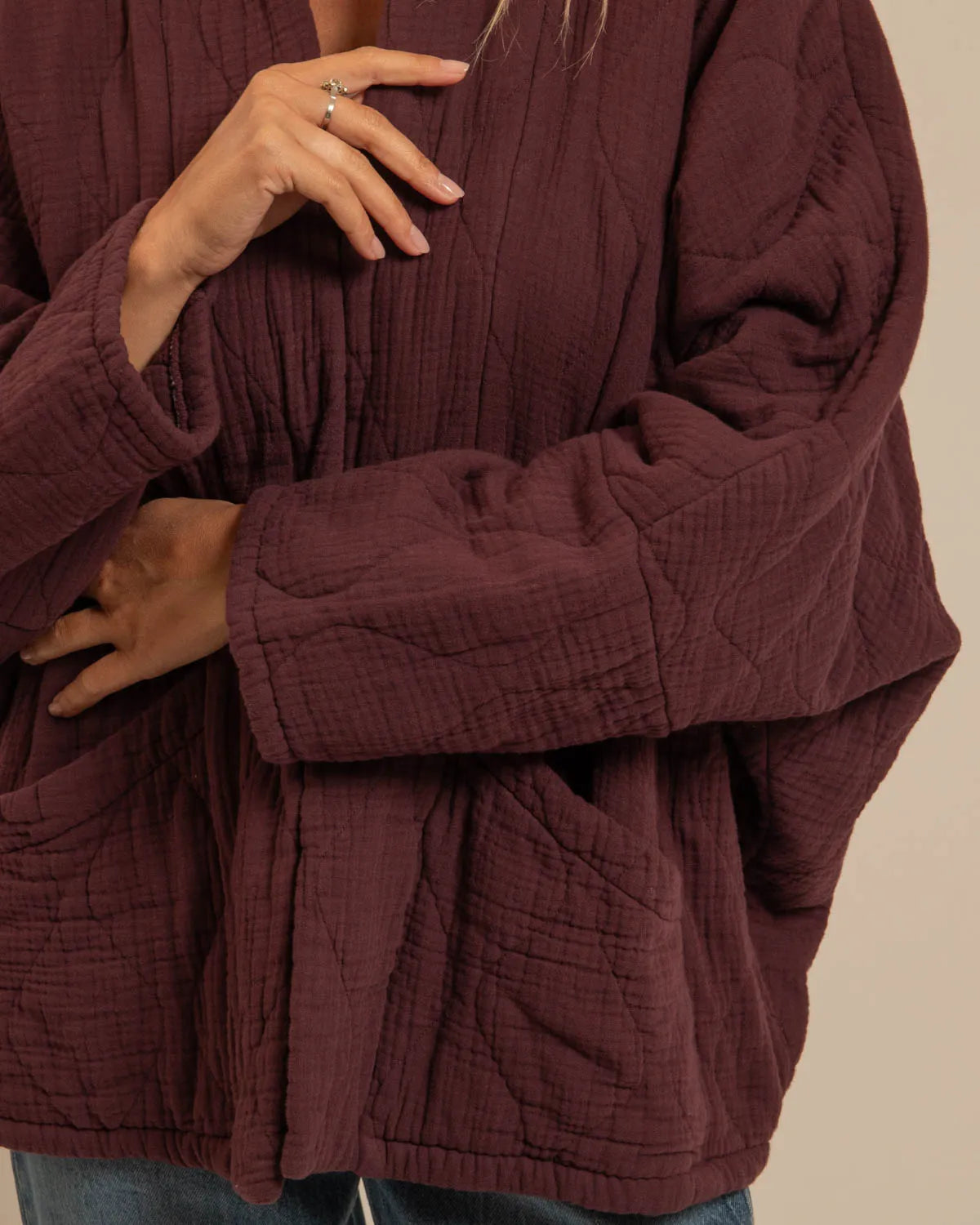 Aokyanos veste kimono Chicago bordeaux