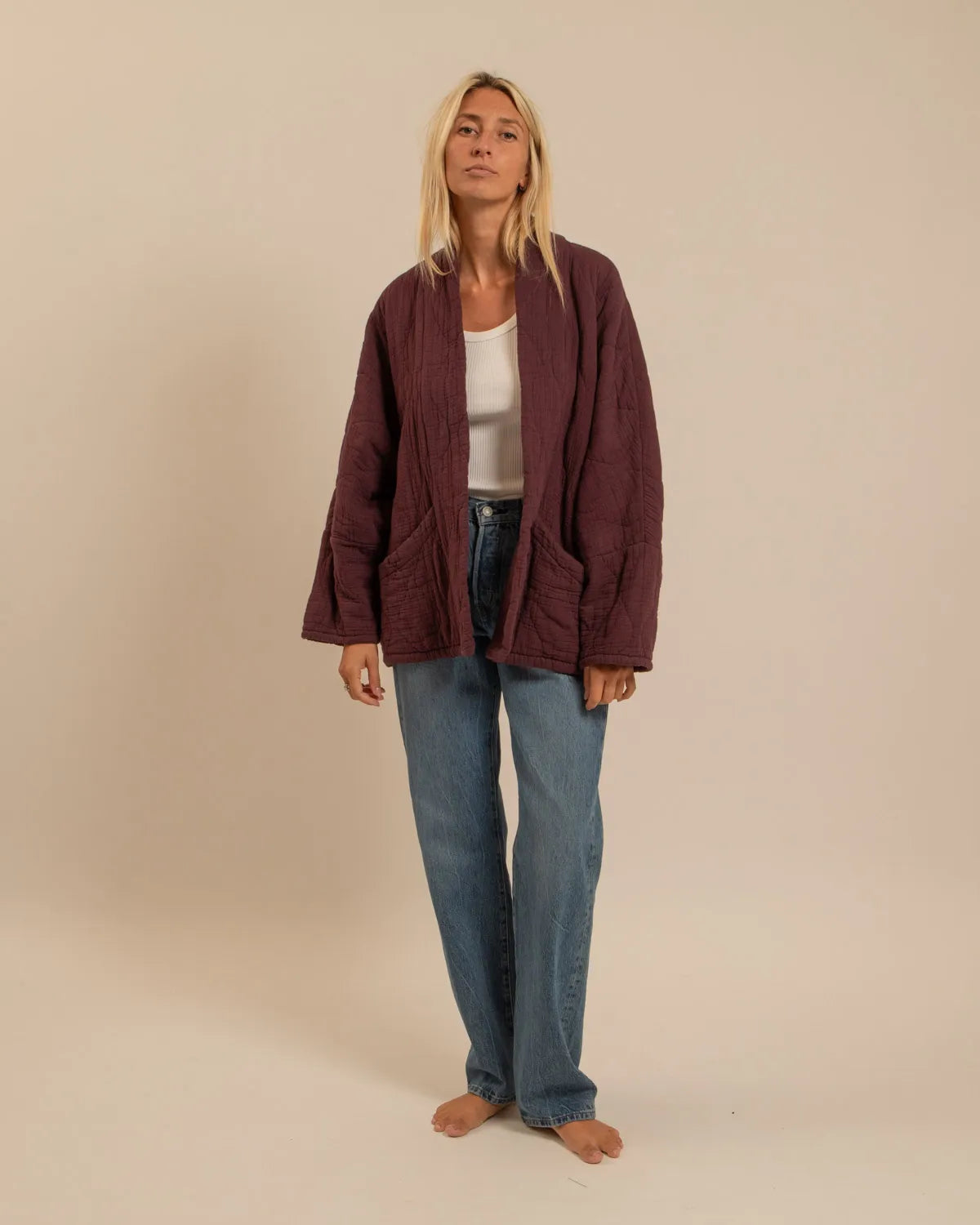 Aokyanos veste kimono Chicago bordeaux