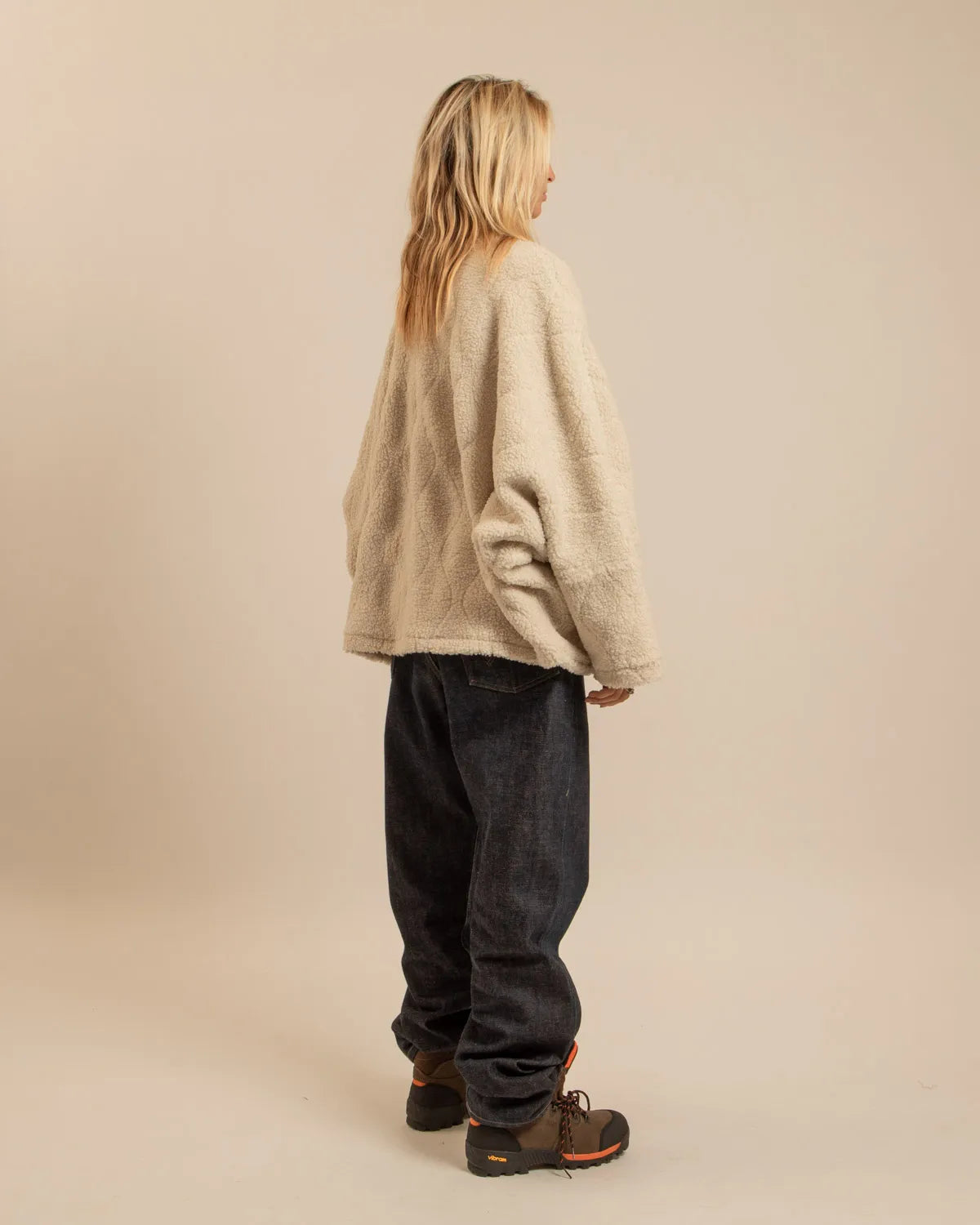 Aokyanos veste kimono Chicago Sherpa moumoute écru