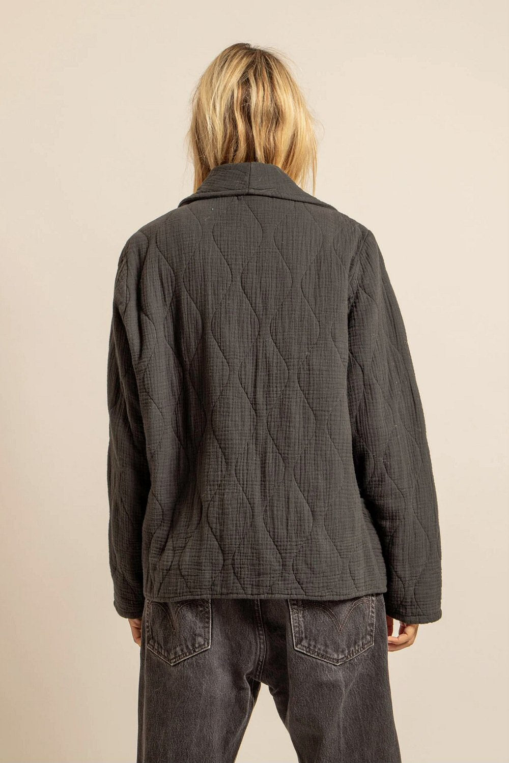 Aokyanos veste kimono Cuba gris anthracite