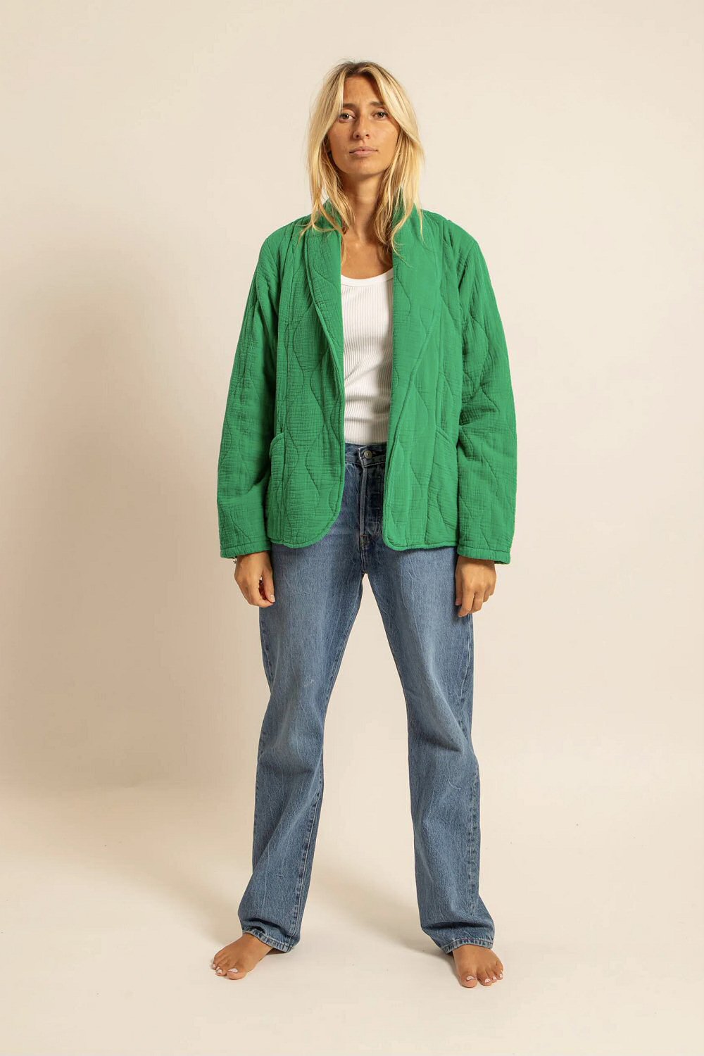 Aokyanos veste kimono Cuba vert flash