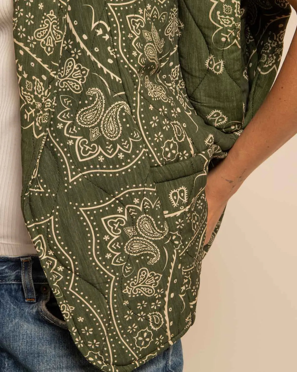 Aokyanos veste kimono Brooklyn sans manches bandana kaki