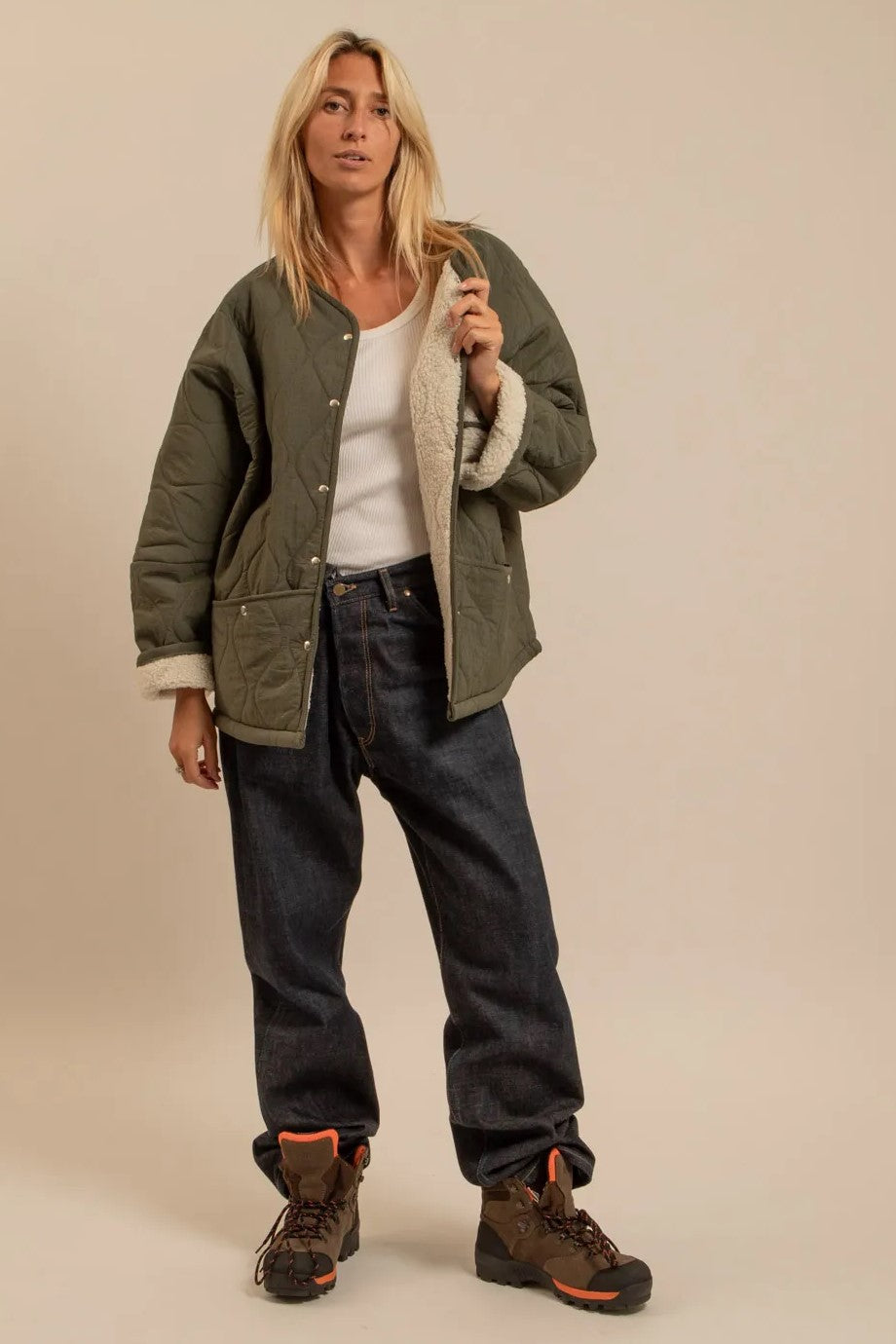 Aokyanos veste Indianapolis kaki moumoute sherpa