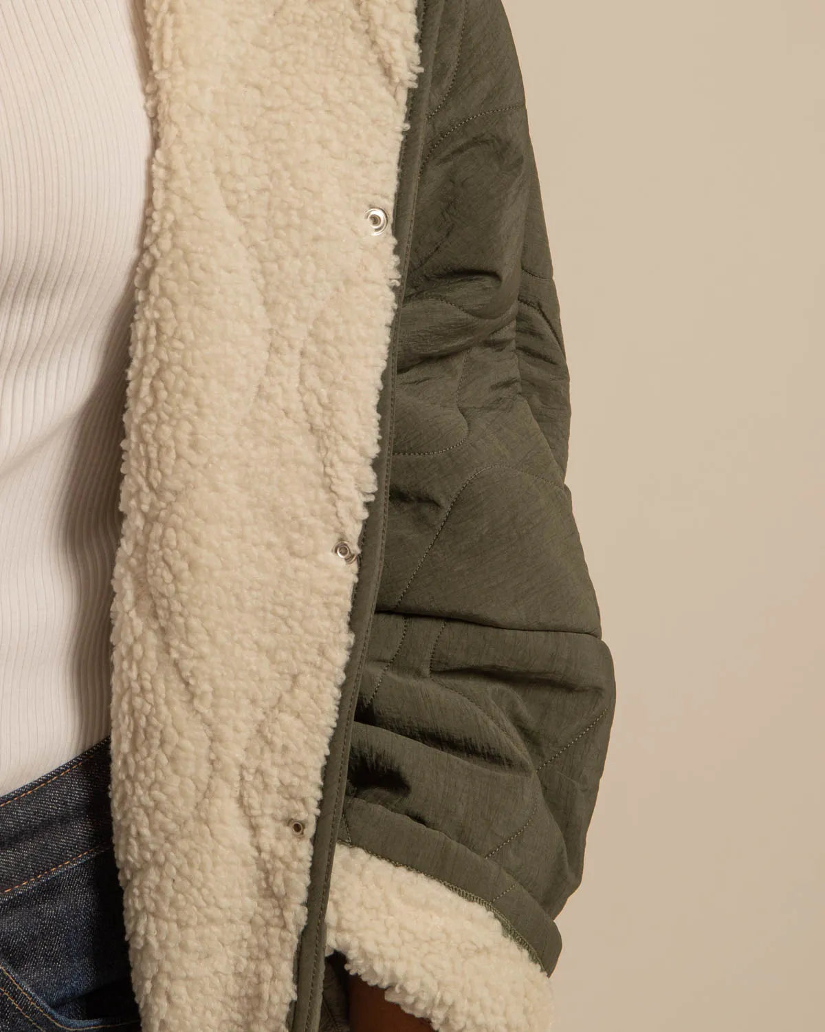 Aokyanos veste Indianapolis kaki moumoute sherpa