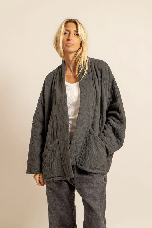 Aokyanos veste kimono Chicago gris anthracite