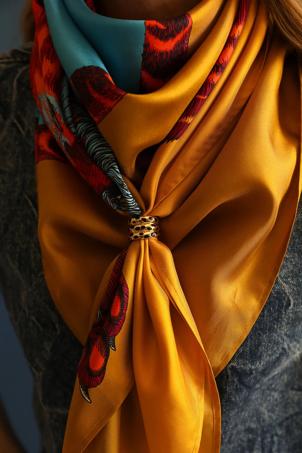 Année anneau à foulard Léopard