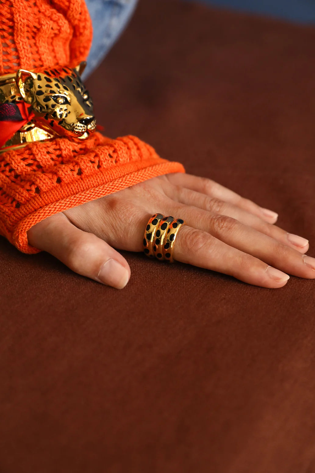 Année anneau à foulard Léopard