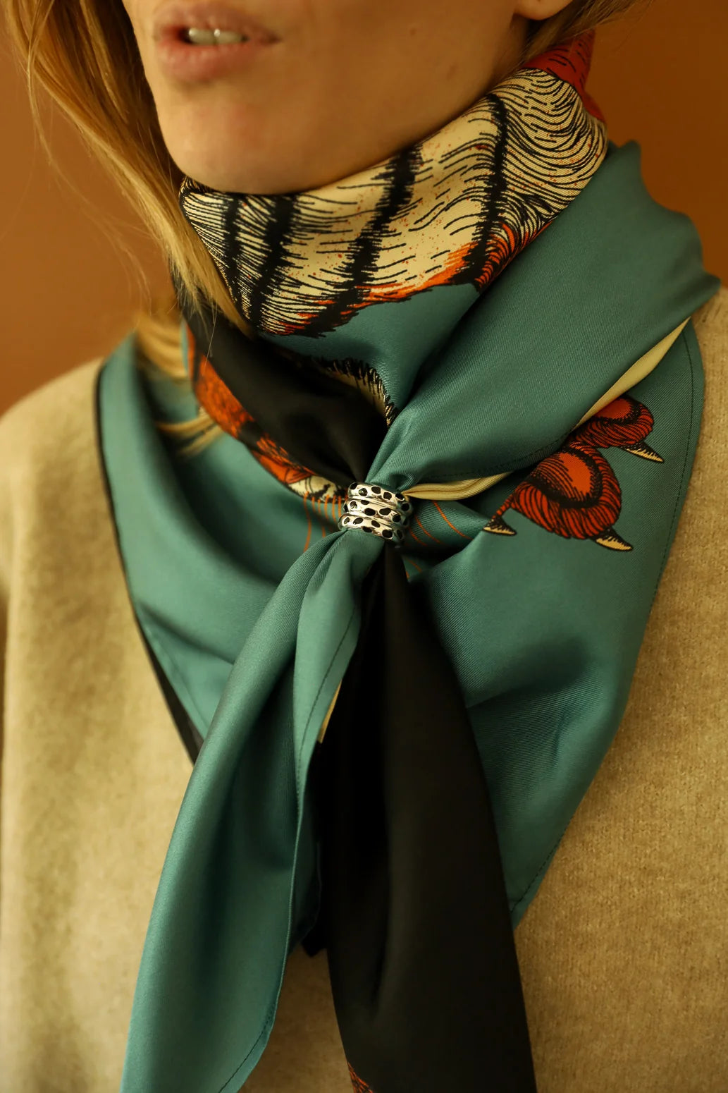 Année anneau à foulard Léopard