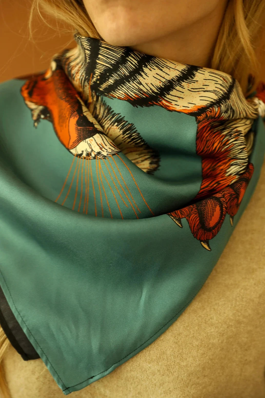 Année carre de soie 110cm Le Tigre neutre