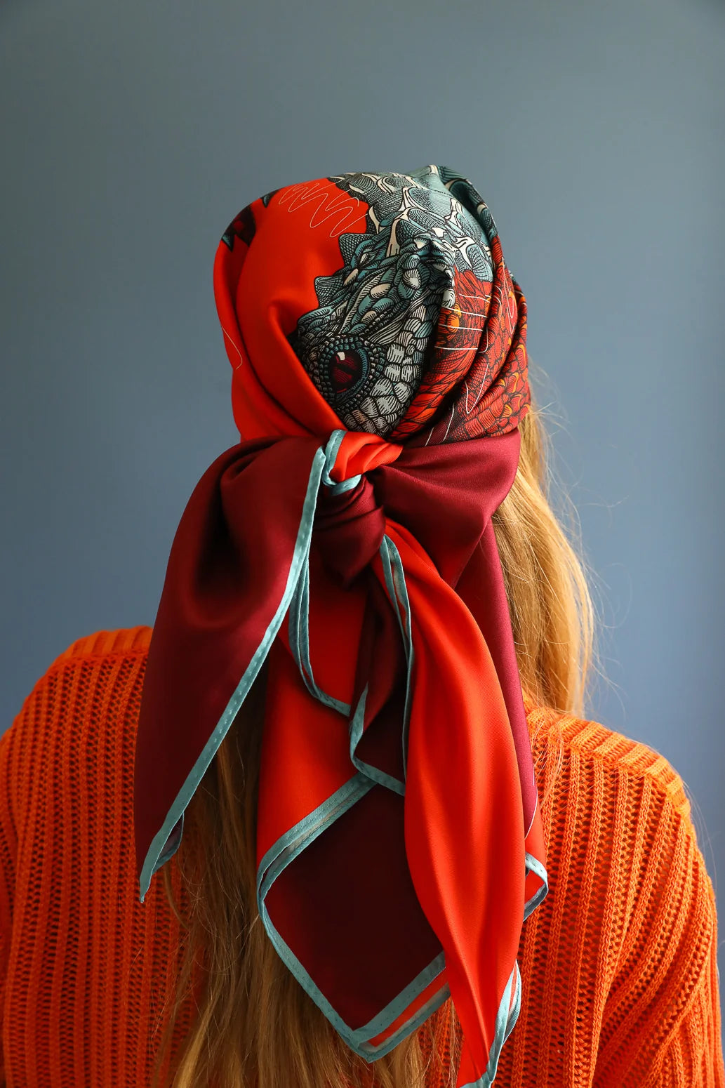 Année foulard en soie Crocodile pop