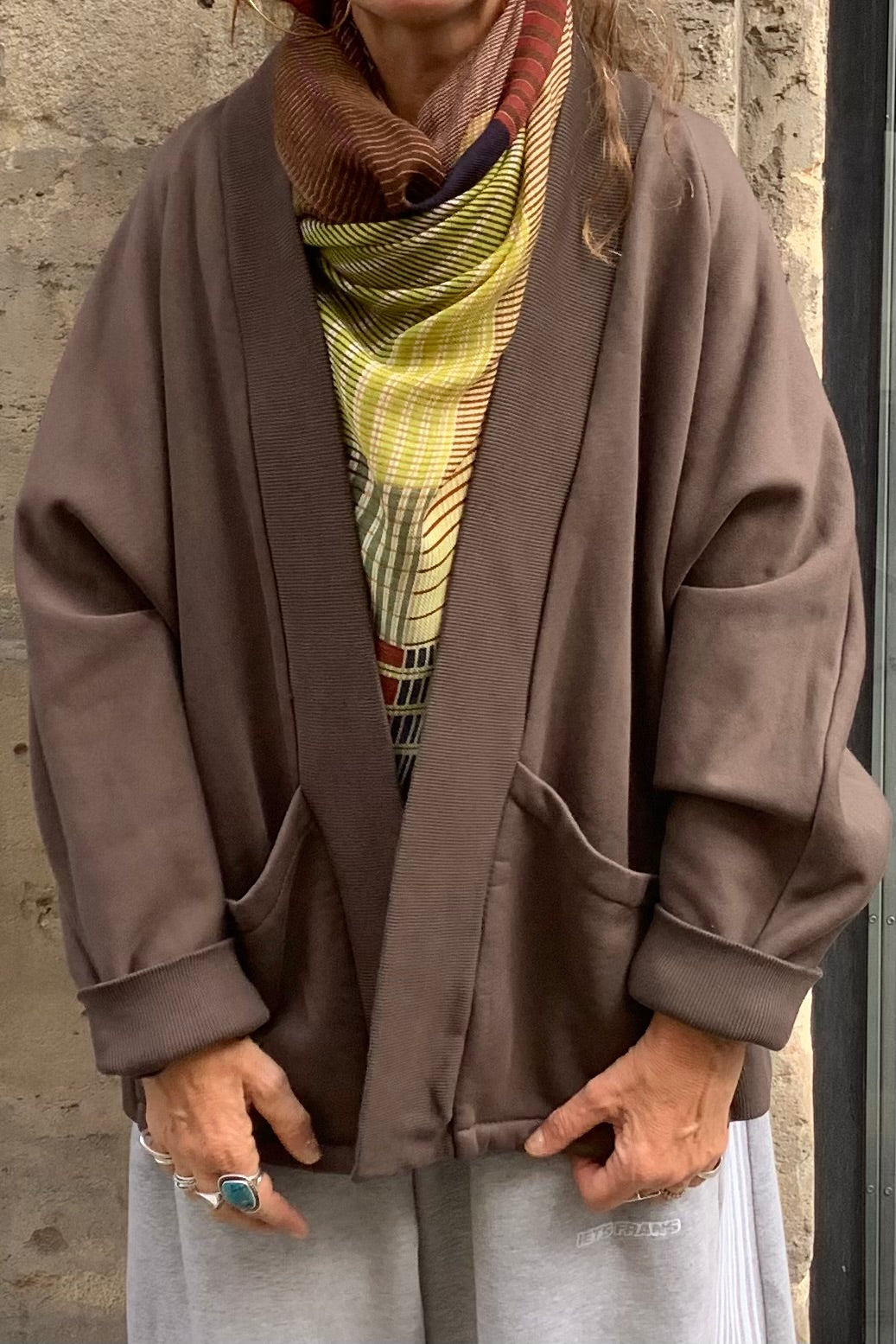 Aokyanos veste kimono Chicago jersey chocolat