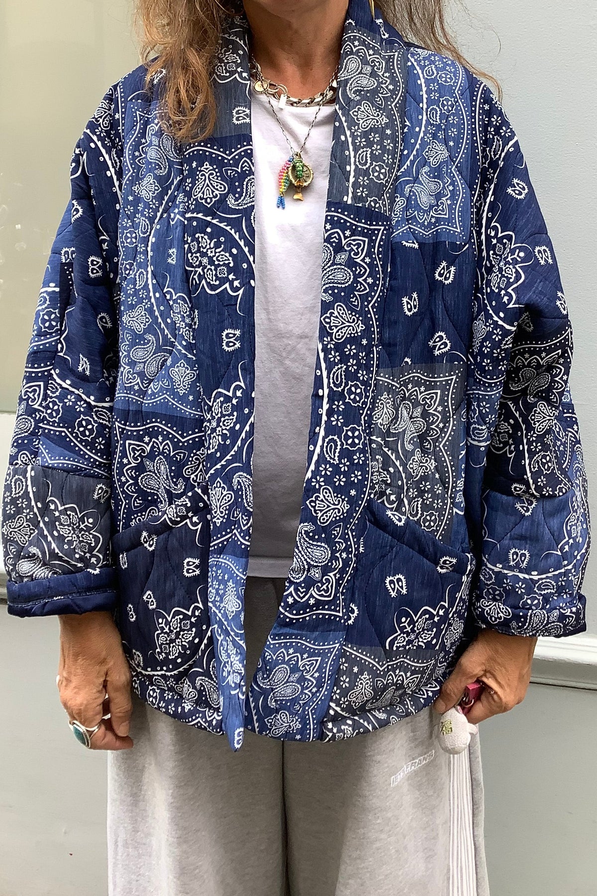 Aokyanos veste kimono Chicago Patch navy