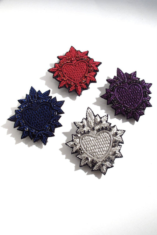 Bali Temples Flaming Heart strass brooches