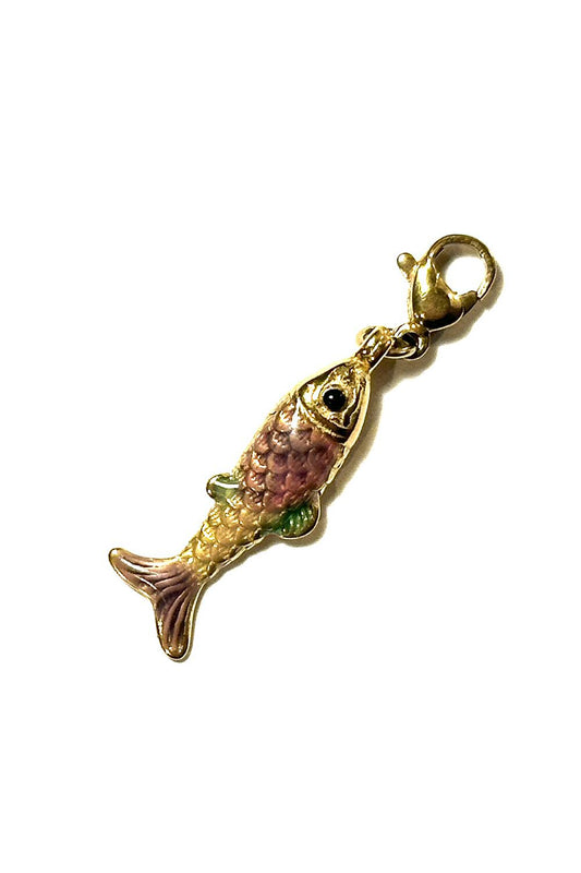 Bali Temples charm Fish email fermoir clasp