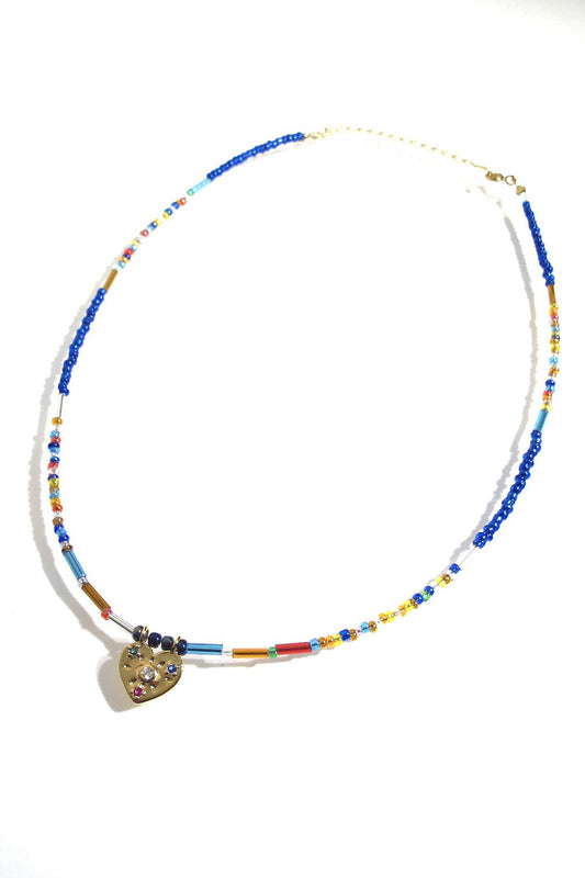 Bali Temples necklace Candy heart rainbow beads