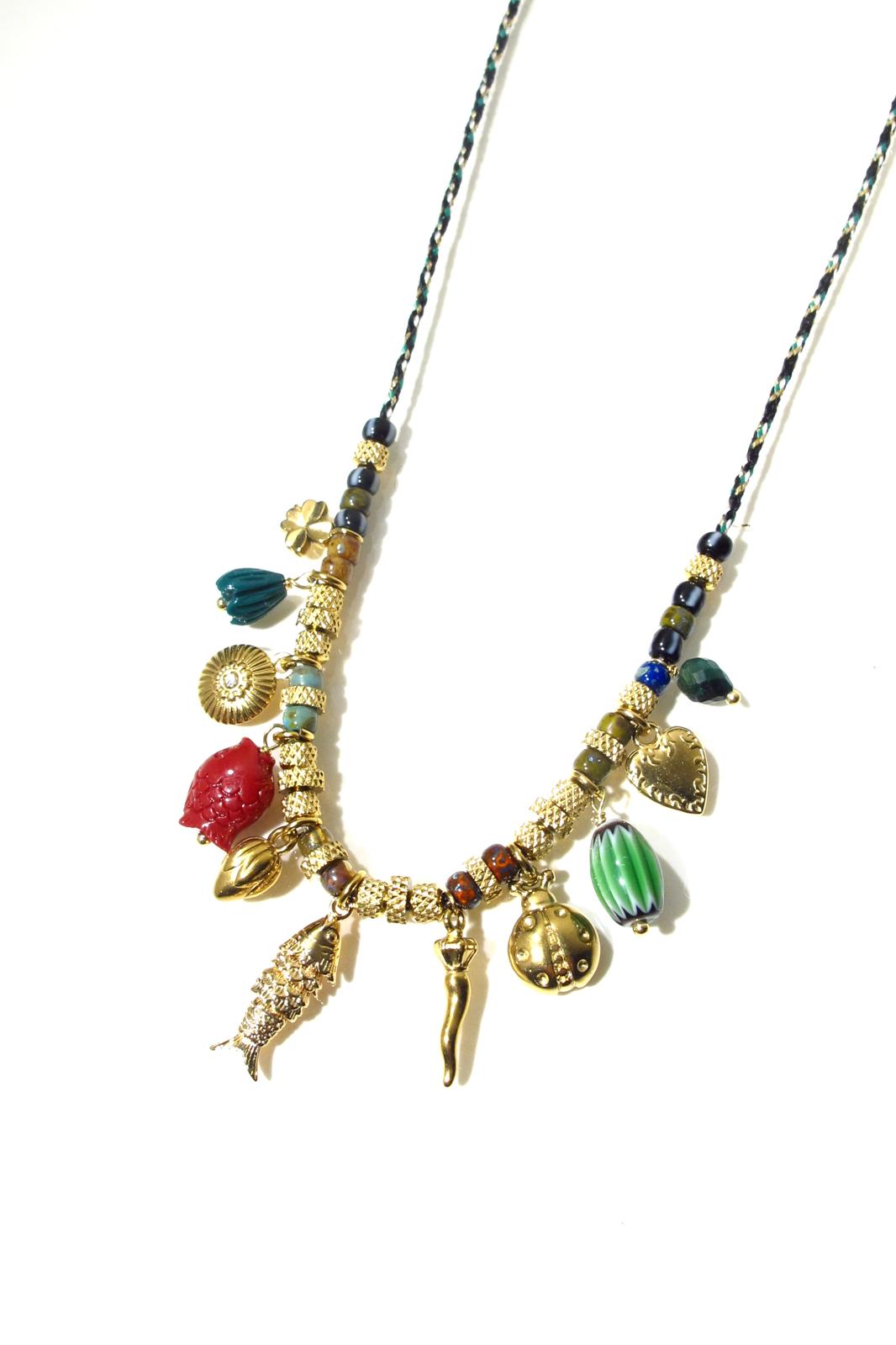 Bali Temples collier GriGri Fish lien tresse