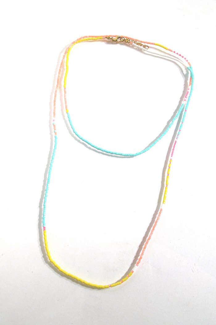 Collier Miyuki perles beads rainbow powder