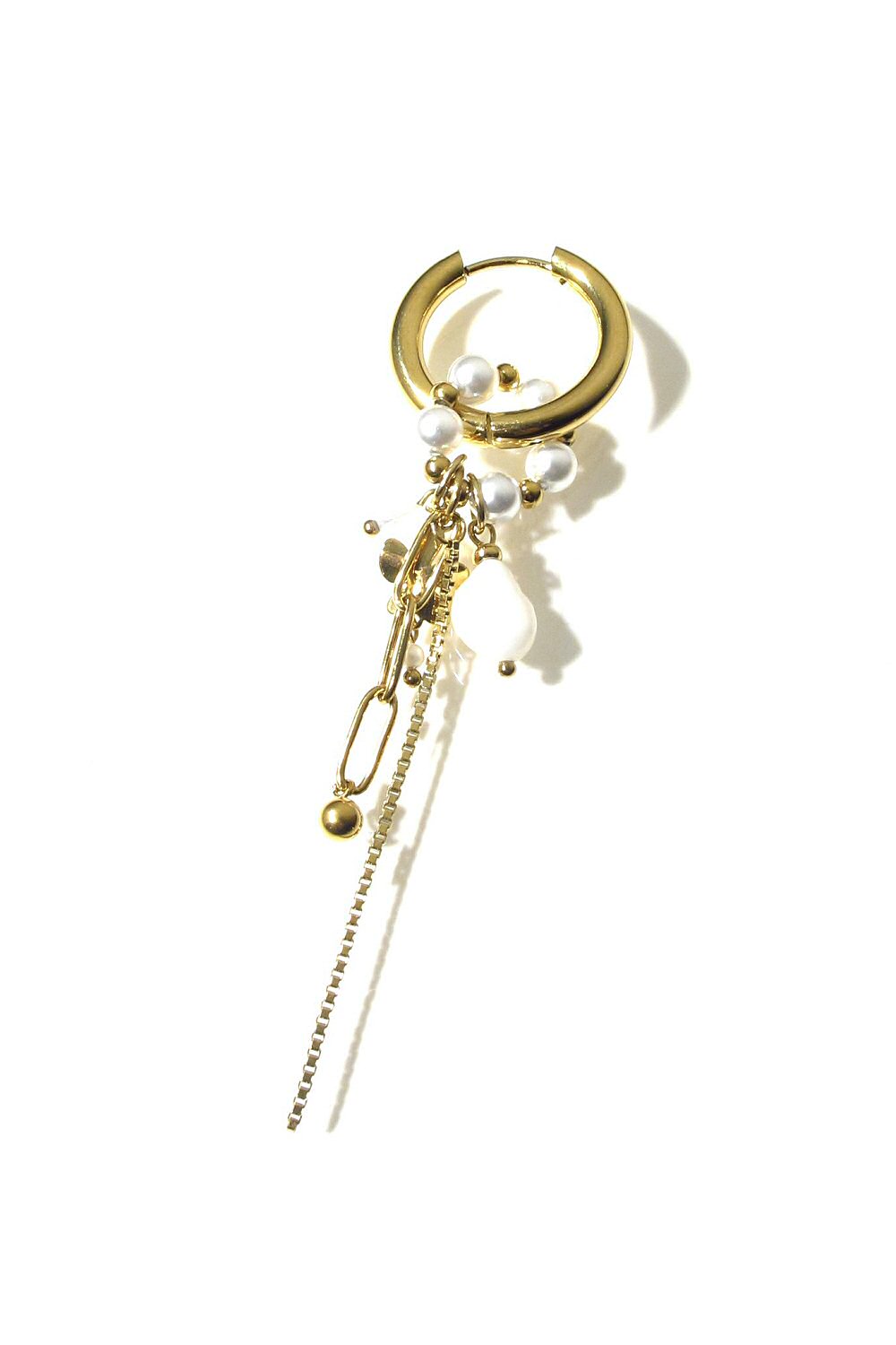 Bali Temples creole solo Perles Maxi nacre hoop