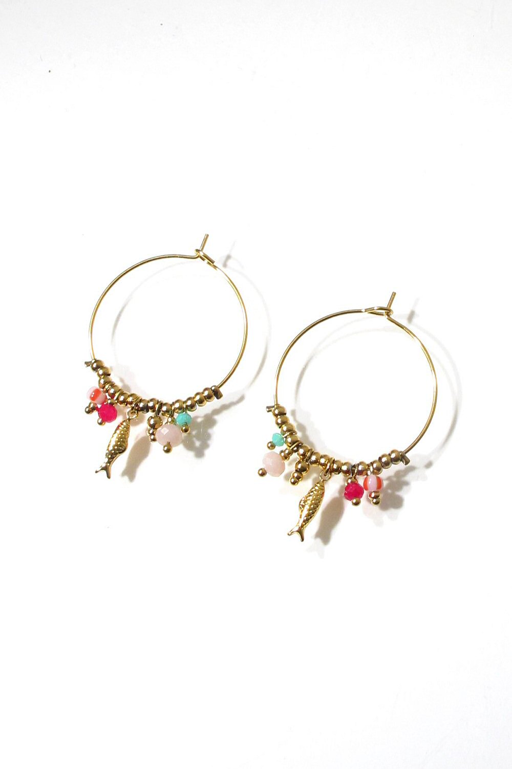 Bali Temples créoles Grigri Hoops fish